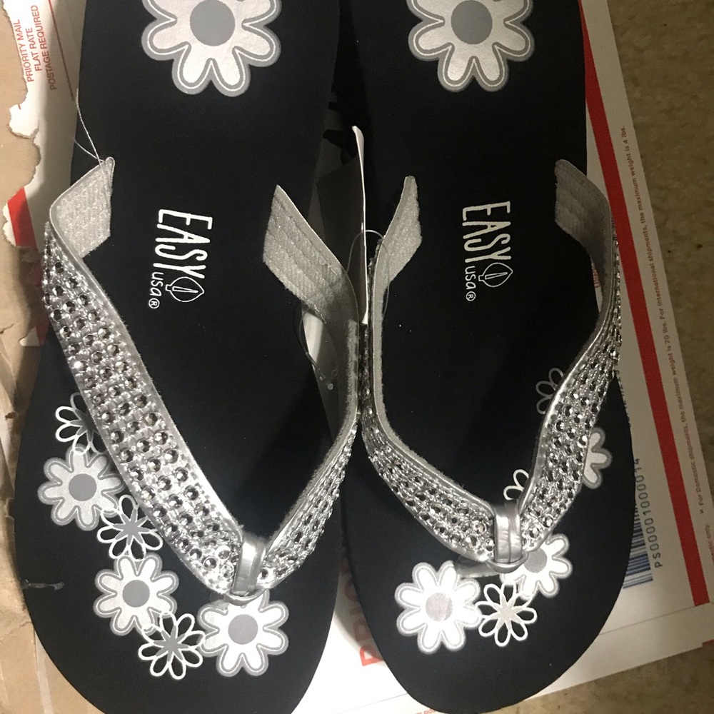 2 for$15 mix/match Flower Print Wedge Rhinestone - Picture 2 of 8